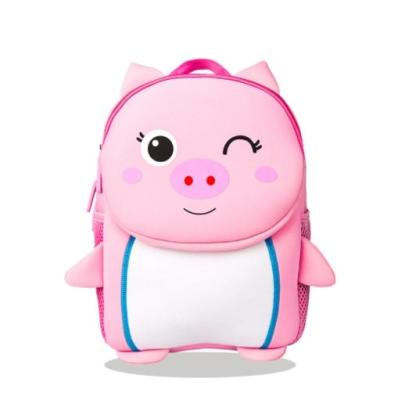 China 2021 New Fashion 3D Polyester Material Neoprene Material Children's Schoolbag Cartoon Kindergarten Bag Elephant Piggy Backpack for sale