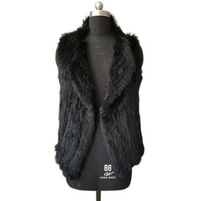 China Breathable Promotion Knitted Rabbit Fur Vest Breathable For Girls Cheap Price Vest for sale