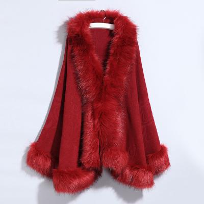 China Fashion Style Women's Fashion Style Faux Fox Fur Squishy European Stocking Collar Knitting Shawl for sale