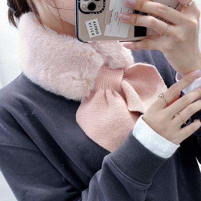 China Gilr Candy Polyester Cute Small Faux Fur Winter Warm Round Short Round Scarf for sale