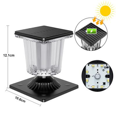 China Garden Park Waterproof Decoration and Lighting All in One Solar Powered Led Lamp Outdoor Garden Pillar Light for sale