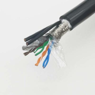 China 2*19AWG Underwater Power Hybrid Cable with Cat5e 4 Shielded Twristed Pair Network Cable for sale