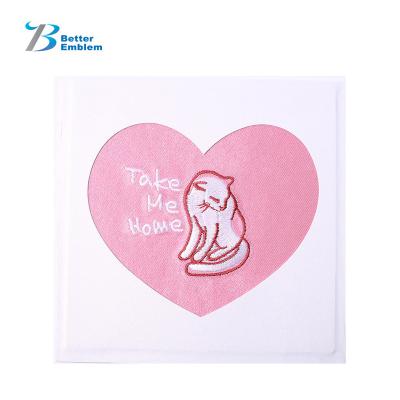 China China Embroidery Stickerei Embroidery Bordado Rose Kitten Cats Embroidered Cards for sale