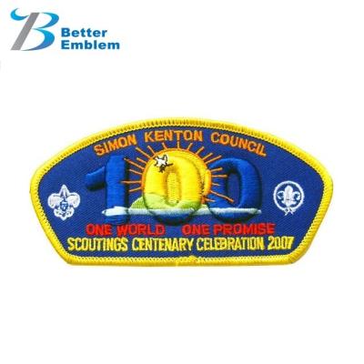 China BEST EMBLEM 3D Iron On Embroidery Patches Custom Girl Scout for sale