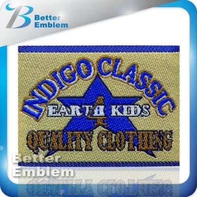 China Viable Embroidered High Density Woven Garments Label For Clothing for sale