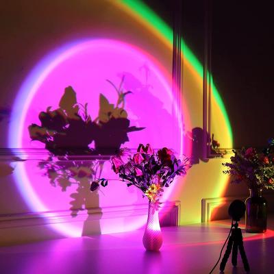 China Modern Nordic Ambient Smart Lighting 180 Degree Rotation Led Rainbow Sunset Projector Lamp for sale