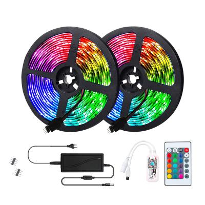 China Theme Park 5m Smart App Remote Control Timing To Accessible Dream Flexible Led Music Color SMD5050 RGB Strips Light Kit for sale