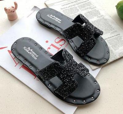 China Hot Selling Shiny Indoor Summer Breathable Fashionable Modern Cute Nude Sexy Anti Skid Slippersandals Factory Price For Women Girls for sale