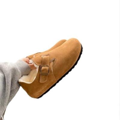 China Waterproof 2022 New Arrival Comfort Soft Face Sheepskin Loafers Double Bootie Daily Indoor Outdoor Casual Shoes For Women for sale