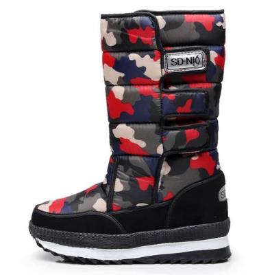 China 2022 Latest Fashion Export Russia Water Proof Durable Super Warm Camouflage Waterproof Printing Winter Snow Boots For Women for sale