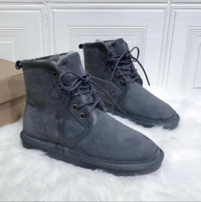 China Waterproof 2022 New Arrival Fashionable Wholesale Fur Striped Winter Boots Daily Casual Durable Warm Soft Genuine Leather Shoes For Men for sale