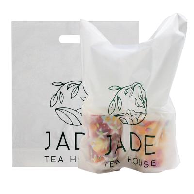 China BIODEGRADABLE promotional biodegradable plastic takeaway packaging bag for juice tea milktea for sale