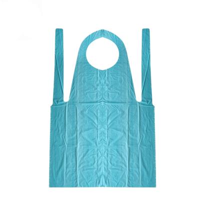 China Shower Blue Environmental Friendly PLA Cornstarch Waterproof 100% Biodegradable Cleaning Plastic Apron for sale