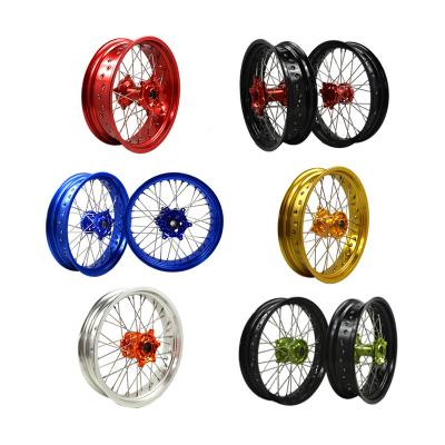 China 6061 T6 aluminum hubs 17x3.5 17x4.5 17x5.0 motorcycle spoke wheel for crf ex kxf for sale