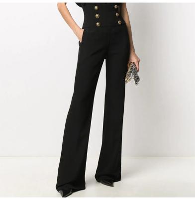 China A5316 Comfortable special design button back zipper front office pants pants loose plus size culottes for sale