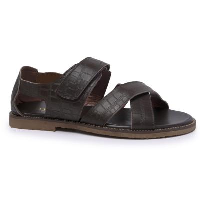 China Summer Lightweight Fashion Men's Casual Buckle Strap Slipper Sandals Beach Shoes Soft Unique Genuine Leather Men Outdoor Slippers Sandal for sale