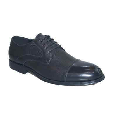 China Round Classic Fashion Leather Formal Shoes Black Elegant Derby Shoes Men Business Shoes Italian for sale