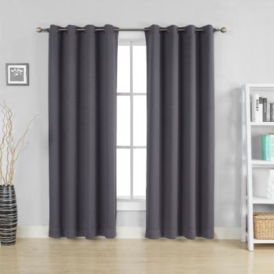 China Blackout Two Panels 52 x 84 Inch Gray Color Grommet 90% Blackout Curtains for sale