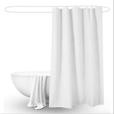 China Sustainable Manufacturer Pure White Waterproof Polyester Shower Curtain for sale