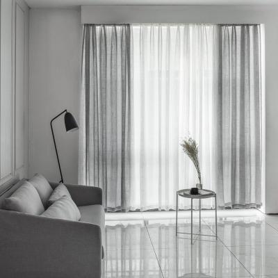 China Blackout China Factory Supplier Gray Color Polyester Sheer Curtain for sale