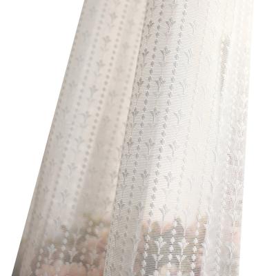 China Blackout Curtain Korean Pure White Fabric Embroidery Sheer Factory Style Curtain for sale