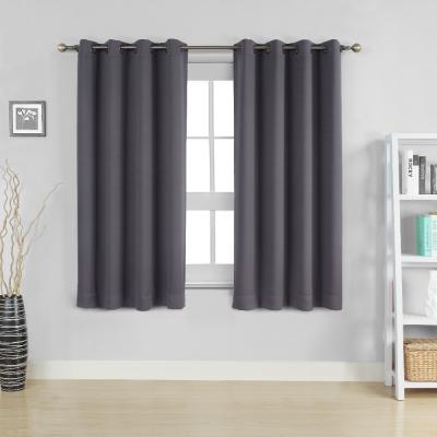 China Blackout Two Panels 52 x 63 Inch Gray Color 99% Blackout Curtains for sale