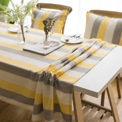 China Waterproof Tables Fabrics American Style Stripe Dining Decor Tables Fabrics for sale