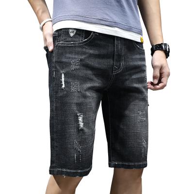 China Viable Wholesale High Quality Slim Fit Washed Blue Summer Mens Ripped Jean Denim Shorts For Men for sale