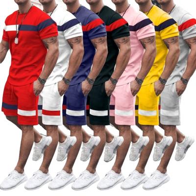 China Other Wholesale Training Wear 2 Piece Outfits Mens T-Shirt Set Casual Tracksuit Man Shorts Sets for sale