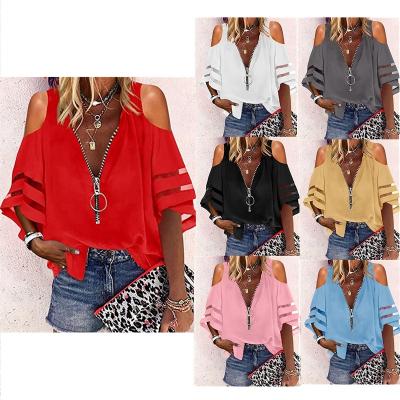 China Other Hot Sale 2022 Fashion Clothes Casual Lady Blouse Strapless Long Sleeve Tops Women's Blouse And Shirts for sale