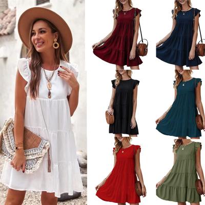 China 2022 other new arrivals S-XL plus size women's dresses short sheath solid loose casual dress shirt dress for ladies for sale