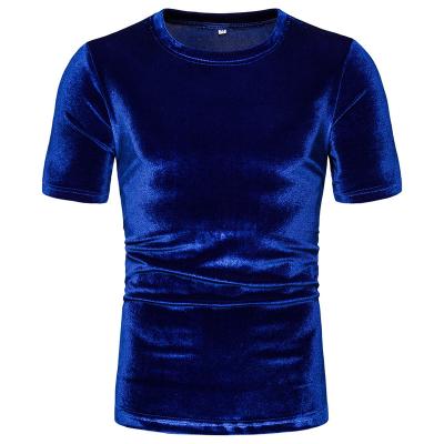 China Men's Fashion Anti-Wrinkle Ins. Hot Sale Custom Order Garment Factory Wear Round Neck Velvet Shirts For Men for sale