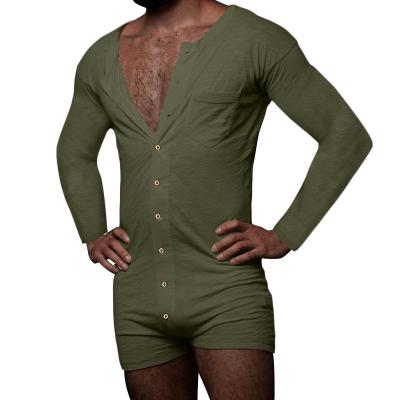 China Wholesale Breathable Open Front Onesie Man Long Sleeve Stock Item Short Pants for sale