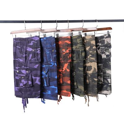 China 2021 New Arrival Quarter Length Men'S Summer Loungewear Breathable 3 Pockets Large Zipper Fly Cotton Camouflage Pants Army for sale