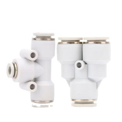 China Building Material Stores High Quality White Color PE/PY 4 Tee Branch Pipe Tube Pipe Fittings Plastic Pipe Fittings for sale