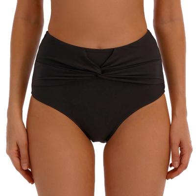 China 2022 Manufacturer's Black Front Waist Twist Fitness Swimwear Backless Swimwear Ladies Swimwear Black Bikini Shorts for sale