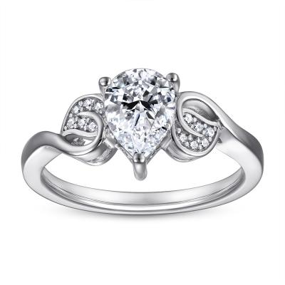 China TL-435 TRENDY Fashion s925 Sterling Silver Rings 1.25 CT Pear CZ Cut Diamonds Three Prongs Jewelry Women Engagement Rings for sale