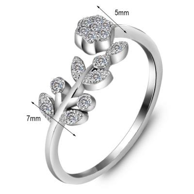 China Exquisite jewelry Diamond Ring Adjustable Sterling Silver Rings natural fashionable temperament hand of faith for sale