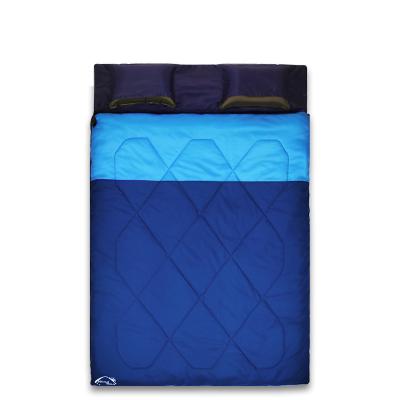 China Outdoor Camping Hiking Traveling Wholesale 3 Season Ultralight Large Envelope Double Rise Sleeping Bag for sale