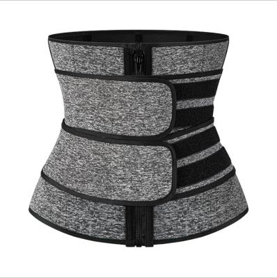 China 2020 Hot Selling Amazon Adult Double Waist Slimming Belt Women Zipper Neoprene Plus Private Label Waist Trainer Cincher For Fitness for sale