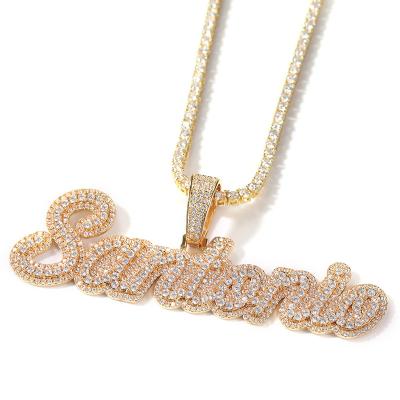 China DIY Fashion 2022 DIY Letter Trendy Mens Diamond Pendant Necklace Custom Diamond Necklaces For Women for sale