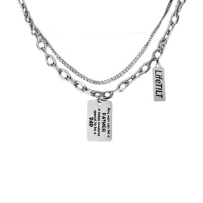 China Durable Factory Layered Silver Chain Necklaces Women Multi Layer Necklace Men Custom Name Necklace for sale