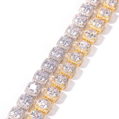 China New DIY Ice Chains Hip Hop Bling Jewelry Crystal Bracelet Tennis Necklace Chain Set for sale