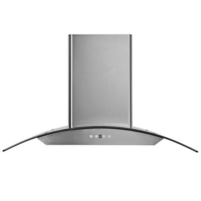 China Outdoor High End Wall Mounted Type Kitchen Range Hood Curved Glass 2022 New Design for sale