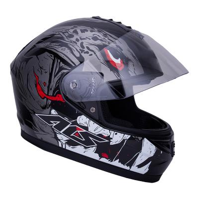 China Glossy Black Flip Up Motorcycle Full Helmet Modular High Security Double Visors for sale