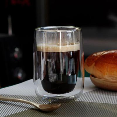 China Borosilicate Viable Clear Wholesale Restaurant Coffee Thumbler Double Wall Espresso Coffee Mug Luxury Glass Beer Mug for sale