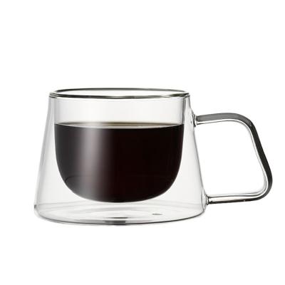 China OEM Beer Glass Mug Juice Cup Borosilicate Glass Coffee Glass Mug Viable Custom Wholesale Double Cup Wall for sale