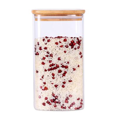 China Hot Selling High Quality Sustainable Square Glass Jar Food Container 500ml Glass Jar for sale