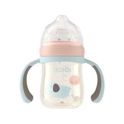 China Baby Bottle BPA Ppsu Cartoon Wide Mouth Baby Feeding Bottle Water Free Wide Cup With Handle 210ml/300ml Crown Head for sale