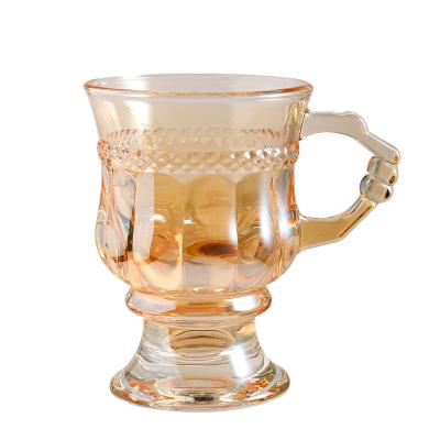 China European Style Crystal Glass Lead Free Enamel Rose Flower Tea Cup Coffee Enamel Mugs Made Of Saucer Spoon Crystal Sets for sale